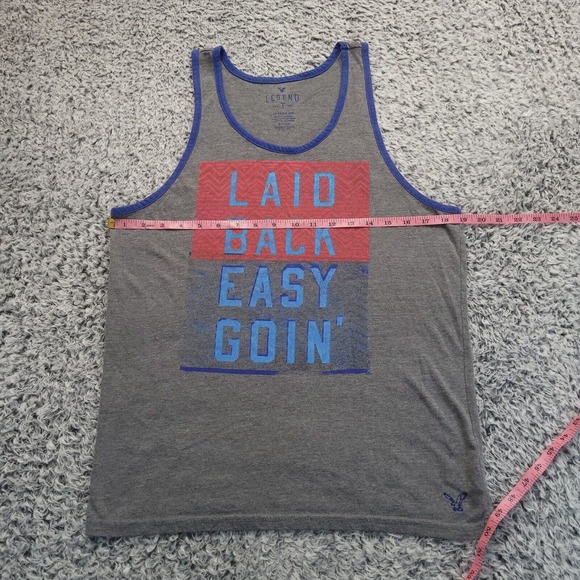 American Eagle Outfitters Shirt Men Small Gray Summer Preppy Normcore Tank Top - Picture 4 of 7